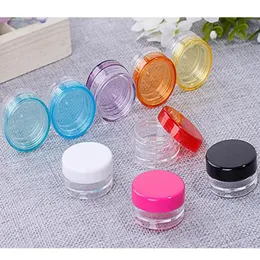 Wax Container Food Grade Plastic Box 3g/5g Round Bottom Cream Box Small Sample Bottle Cosmetic Packaging Boxes Bottles 11 Colors TH0035