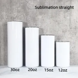 Bicchiere dritto a sublimazione da 12 once con coperchio Bicchieri sottili Bicchieri sottili Tazza da caffè a trasferimento termico isolata sottovuoto a doppia parete Z11