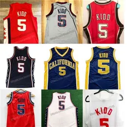 Nikivip Custom Jason Kidd # 5 California Basketball JerseyS College new jersey cucito Bianco Blu Rosso Grigio Taglia S-4XL Alta qualità