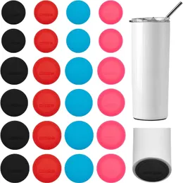 4 Colors Rubber Bottoms Sublimation Tumblers pads Self Adhesive Skinny Protective Anti Slip Coaster for Wine Straight Tapered Tumbler mats