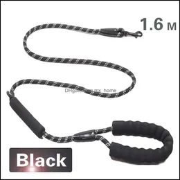 Hund Leash Strong Reflekterande Bly Rope för Medium Large Running Walk Train Pitbl Bldog Pugs Beagle Labrador Husky Drop Delivery 2021 Collar