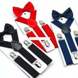 Детские подтяжки набор галстуков лук-галстук для мальчиков девочек Брекеты эластичные Y-подвески с бантами галстука мода пояс дети детские ретро ремешок клип