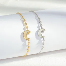 Summer new shiny zircon shell moon star pull bracelet women jewelry 18k gold plated adjustable bracelet accessories gift