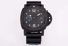 Luminous Watch Automatic Mechanical Watches Imitation Carbon Fiber Case Rubber Strap Sapphire Waterproof Luxury Wristwatch