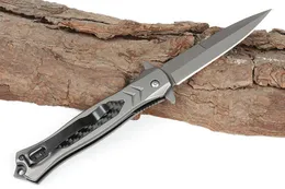 FA53 Wspomagany nóż składania klapsek 440C Grey Titanium Coating Blade Stal nierdzewna Uchwyt EDC Kiesze