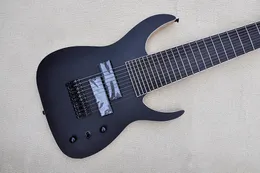 Fabrika Toptan 10 Dizeler Mat Siyah Elektrikli Gitar Gülağacı Kıvrımlı Siyah Donanım Beyaz Bağlayıcı Kül Gövde Özelleştirilebilir