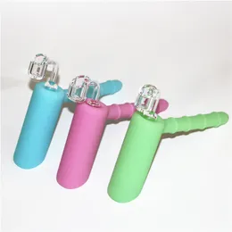 silicone hammer hookah pipe with 4mm thick quartz banger matrix 18mm joint silicone bubbler water bongs