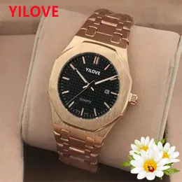 MENS 우수한 품질 42mm 시계 수입 운동 수컷 시계 스테인리스 스틸 밴드 케이스 방수 라미네이트 레이어 다기능 달력 손목 시계