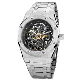 Orologio da polso da uomo sportivo di lusso 5ATM impermeabile Stainls Steel Vintage Men Skeleton Orologio meccanico automatico