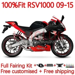 Fantas de injeção para Aprilia RSV4 RSV-1000 RSV 1000 R RSV1000R 161NO.1 RSV1000 R RR 09 10 11 12 13 14 15 RSV1000RR 2009 2010 2012 2012 2013 2014 2015 Body Red Blk