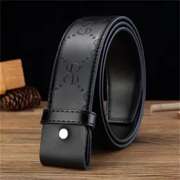 Designer belt men's and women's leather luxury letter bronze Gold Buckle Black Classic big letter Korean youth pants waistband net red same type gray belts 3.8cm with box