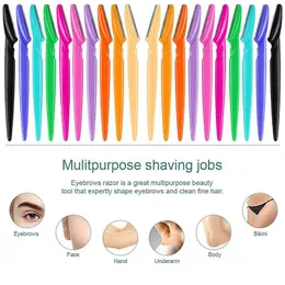 10pcs brwi Razor Dermaplaning bezbolesne przenośna golarka do twarzy Trimmer Broow Brońs