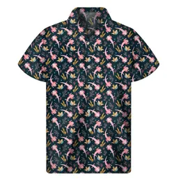 Męskie koszule na co dzień hawaje axolotl dla mężczyzn z krótkim rękawem kubańska koszula z kołnierzykiem 3D drukuj letnie wakacje przycisk Dazn topy i kobiety męskie