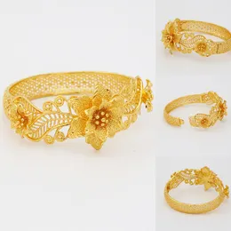 Bangle 24k Dubai Gold Armband Ladies Bridal Wedding Etiopian African Arabian Jewelry Charm Wedding Bangle