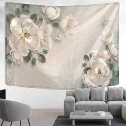 Tapestry European Style Flower Oil Paint Wall Hanging Bohemian Psychedelic Tapi