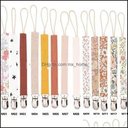 PACIFIERS BOMULL LINEN PACIFIER CLIPS CHAIN ​​Anti Drop Nipple Clip Holder Soother för spädbarn Baby Feeding Chains 2 MxHome DHNDW