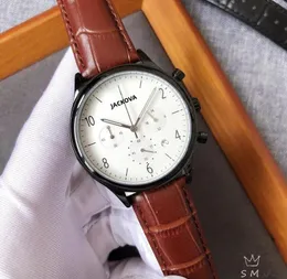 Top-Marke, Quarz-Mode-Herren-Stempeluhr, 40 mm, automatisches Datum, Herren-Leder, Designer-Geschenke für Männer, sechs Stiche, Designer-Stoppuhr, Armbanduhr, alle Zifferblätter funktionieren