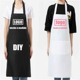 Apron شخصية مخصص نمط مطعم المرأة المئزر للماء مكافحة القاذورات الشيف متجر الحيوانات الأليفة بار مقهى الجمال مسمار صالون Y220426