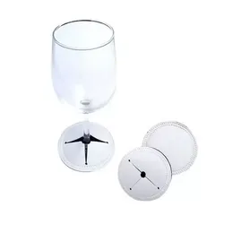 飲み物の昇華の空白の白い二重層ワインのガラスコースターネオプレンテーブルコースターゴブレットベースのプロテクターカップパーティーバーテーブルの装飾アクセサリーPro232