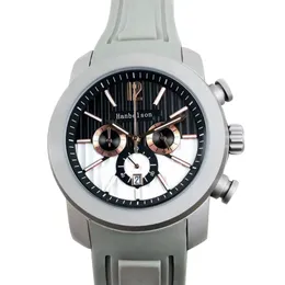 Relógio masculino Montre de luxe Mecanismo de quartzo Aço titânio Pulseira de borracha esporte cinza relojes lujo para hombre Mostrador de dois tons Cronógrafo Relógios de pulso