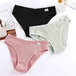 3 Pcs/lot Women's Underpants Soft Cotton Panties Girls Solid Briefs M-XXL  Striped Panty Sexy Lingerie Female Underwear Panties