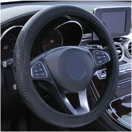 1PC Car Steering Wheel Cover Leather Without Inner Ring Universal Funda Volante Coche Elastic Accessories Interior Volante Esportivo Y220422