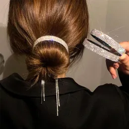 Akcesoria do włosów Eleganckie kobiety Luksusowe Rhinestone Kitki Kucyk Klipy Pałąk Moda Fryzura Spinki do włosów Dziewczyna