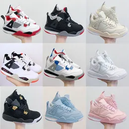 مع Box Kids New 4S Kids Basketball Shoes Chicago 4 Infant Boy Girl Sneaker Toddlers Fashion Baby Trainers Footweareur 26-35