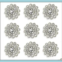 50 datorer Rhinestone utsmyckningar Crystal Decoration Brosch -knappen Flatback Diy Craft For Flower Headband Dress Accessory 14mm (Sier) Drop DE