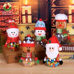 Julgåva Wrap Candy Jar Storage Bottle Santa Sweet Xmas Boxes Barn Kidsgåvor C072211