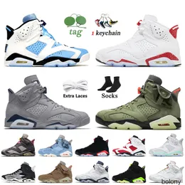 أعلى جودة Jumpman 6 Red Oreo 6s كرة السلة Unc Georgetown Cactus Jack Midnight Navy Black Infrared Bordeaux Electric Green Mens