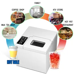 15KG/24H Electric Ice Maker Bullet Cylindrical Home Cube Making Machine Countertop For Commercial Small Milk Tea Shop 220V