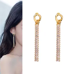 Luxury Brand Drop Earrings For Women Fashion Jewelry Stud Natural Stone High Quality Metal 18 K Geometric Zircon Designer Popular Girl Christmas Gift Accessories