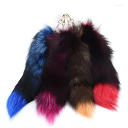 Keychains 1 Pcs Women Fur Tail Tassel Bag Tag Charm Handbag Pendant Accessory Large Keychain 4 Colors Emel22