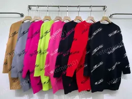 Luksusowe kobiety sweter jesienny zimowy liter uliczny druk pullover crewneck sweter moda marka projektantów damskich swetry