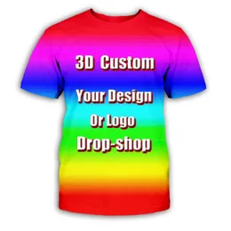 TESSFFEL DIY Benutzerdefinierte Volle druck Lustige Streetwear 3D Druck O Hals Kurzarm T Hemd Männer Frauen Tops 220706