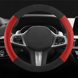 Steering Wheel Covers Superior Quality Leather Breathable Cover Universal Non-Slip Wear-Resistant Grip For Most Cars 15 InchSteering