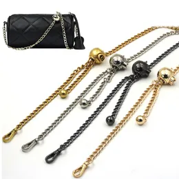 Metal + Leather Cross Body Bag Chain Strap Adjustable Round Ball Purse Handbag Shoulder Bag Chain Replacement Bag Accessories