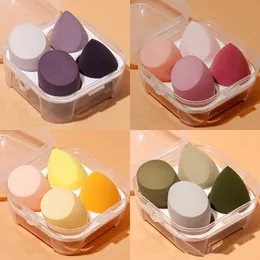 Makyaj için Sünger Box Foundation Toz Allık Makyaj Takımı Kiti Yumurta Süngerleri Kozmetik Puf Tutucu 4pcs/Kutu