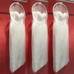 Wedding Dress Cover Bag Bridal Gown Long Clothes Dust Protector Garment Storage Case Dustproof Double-sided Transparent 220427