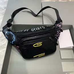 7A Qualität Taille Taschen Bauchtasche Handtaschen Geldbörse Männer Frauen Leder Sport Runner Fanny Pack Bauch Graffiti Taillen Bauchtasche Fitness Laufen verstellbarer Gürtel Mit Box