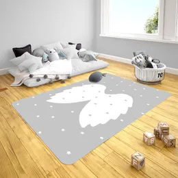 Teppiche niedliche Engel Flügelmodell Baby Spiel Mat Runde rechteckige Kinder Teppich geborener Schnullerkratzer CarpetsCarpets