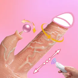Massage-Silikon-Big-Dildo-Vibrator für Frauen, Zungenleckdildo für Frauen, Dildos mit Saugnapf, realistischer Penis, weibliche Masturbation