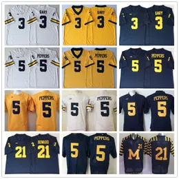 3 Rashan Gary Jersey 5 Jabrill Peppers 21 Desmond Howard Jerseys 2022 NCAA Michigan Wolverines zszyte koszulki piłkarskie uniwersyteckie Aidan Hutchinson Tom Brady