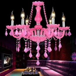 Pendant Lamps European Pink Crystal Chandelier Ktv Love El Children Bedroom Princess Room Romantic ChandelierPendant