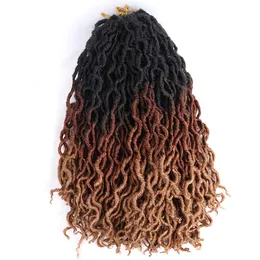 ジプシーlocsかぎ針編み髪18インチオンブル女神ロッククロットチェットヘア波状のジプシーフェイクロック編む髪