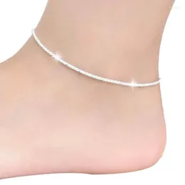 Anklets 2022 Fashionthin Fine Sexy Anklet Ankle Shiny Chains for Women Girls Foot Jewelry Jewelry Legelet Barefoot Kirk22