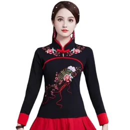 Roupas étnicas elegantes mulheres vintage chinesas blusas de linho de algodão tradicional tang taps v1448ethnic