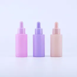 100Pcs 40ml Dropper Bottle Tubes Colour Glass Aromatherapy Refillable Bottle for Essential Massage Oil Pipette Container