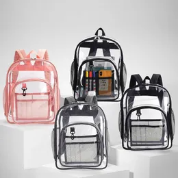 PVC Clear School Bags 투명 배낭 트림 소녀 개인화 된시피 스타디움 배낭 보이 DOM1234